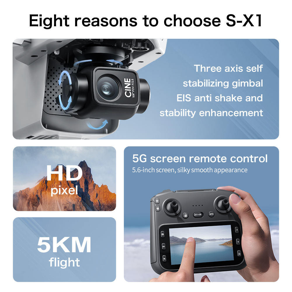 Original S-X1 GPS Foldable RC  - Drone Gimbal Brushless review and price