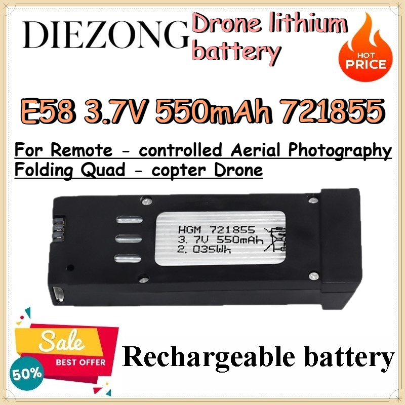 E58 3.7V 550mAh 721855 Drone l - Eachine Drone E58 review and price